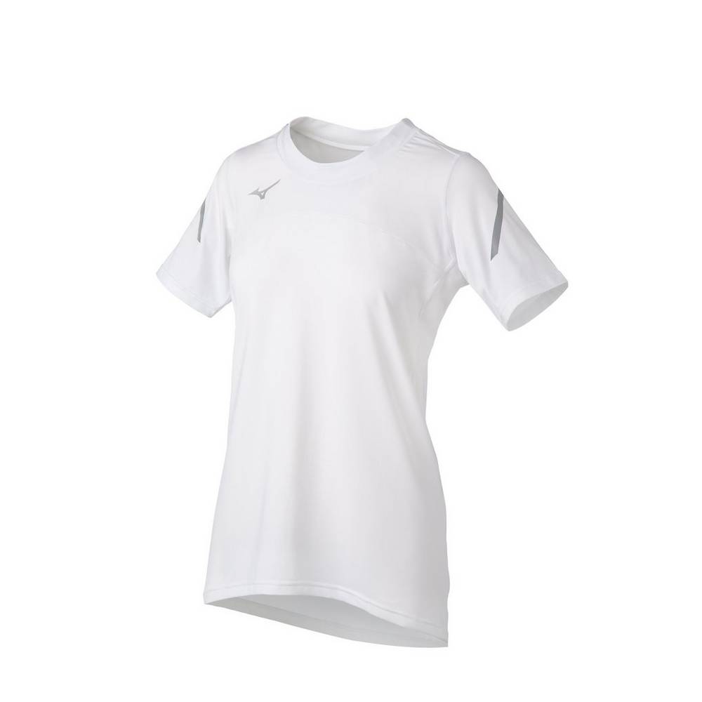 Camisas Mizuno Techno VII Short Sleeve - Mulher - Branco - JLAPW7481